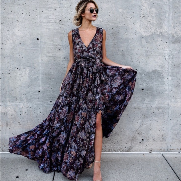 cranberry maxi dress